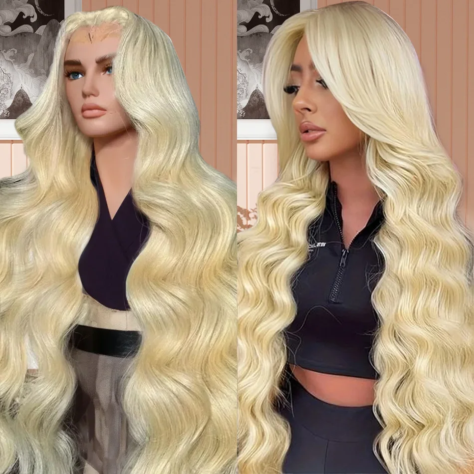 30 Inch Curly 613 Blonde 13x4 Lace Front Human Hair Body wave 13x6 Lace Frontal Wig Brazilian Hair 200 Density For Black Women