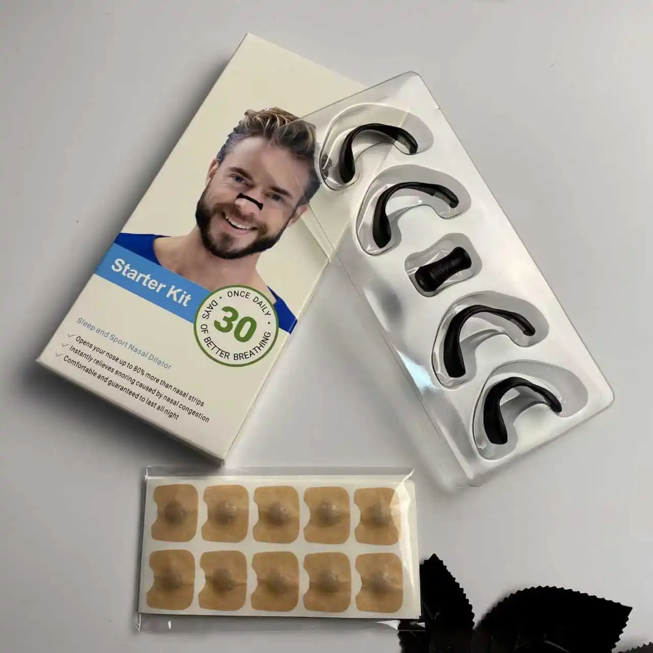 

Anti-Snoring & Oxygen Boost Nasal Strips Kit for Sports, Breathing Aid with Skin Safe Design