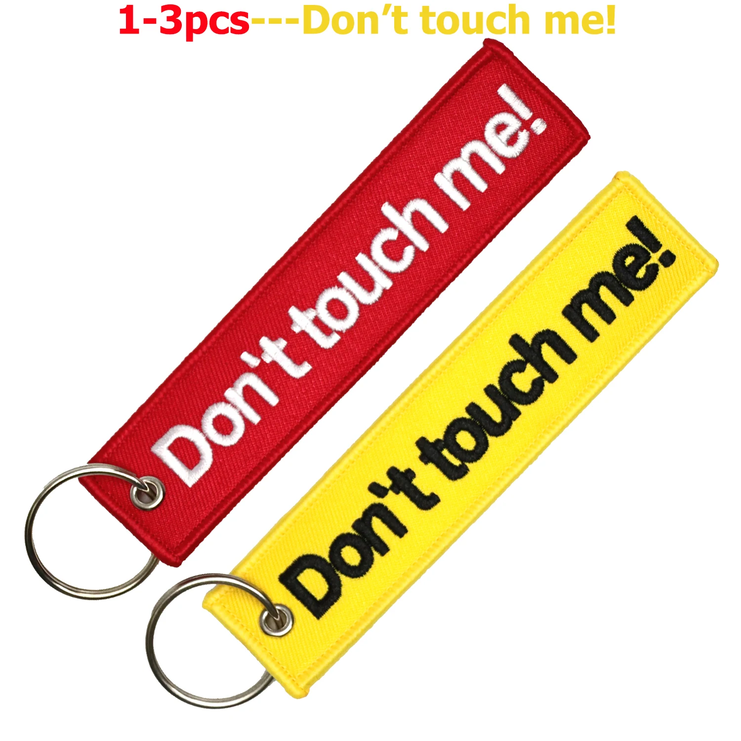 Keychain Don't Touch Me Logo Key Chain For Motocycle Key Ring Cars Keychain Gifts Double Sided Embroidery For Gifts