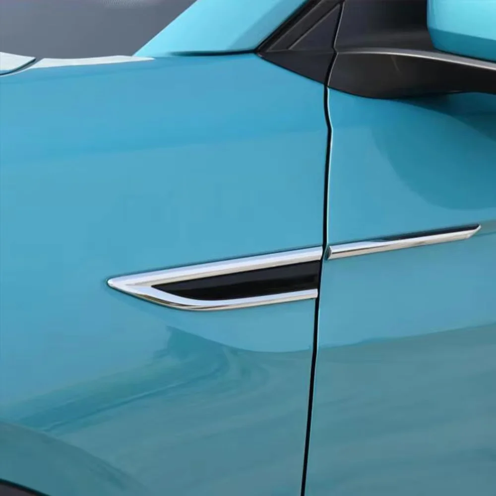 For VW Volkswagen T-cross Tcross 2018-2021 Car Side Wing Fender Door Emblem Badge Sticker Garnish Trim ABS chrome Accessories