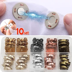 10Sets Magnetic Snap Fasteners Clasps Buttons Handbag Purse Wallet Craft Bags Parts Mini Adsorption Buckle 14/18mm Wholesale