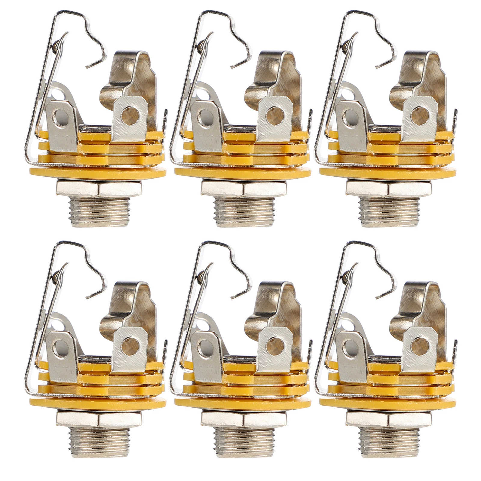 

6 Pcs Audio Metal Socket Durable Electric Guitar Jack Stereo Bass Plate Input Component High Quality Audio