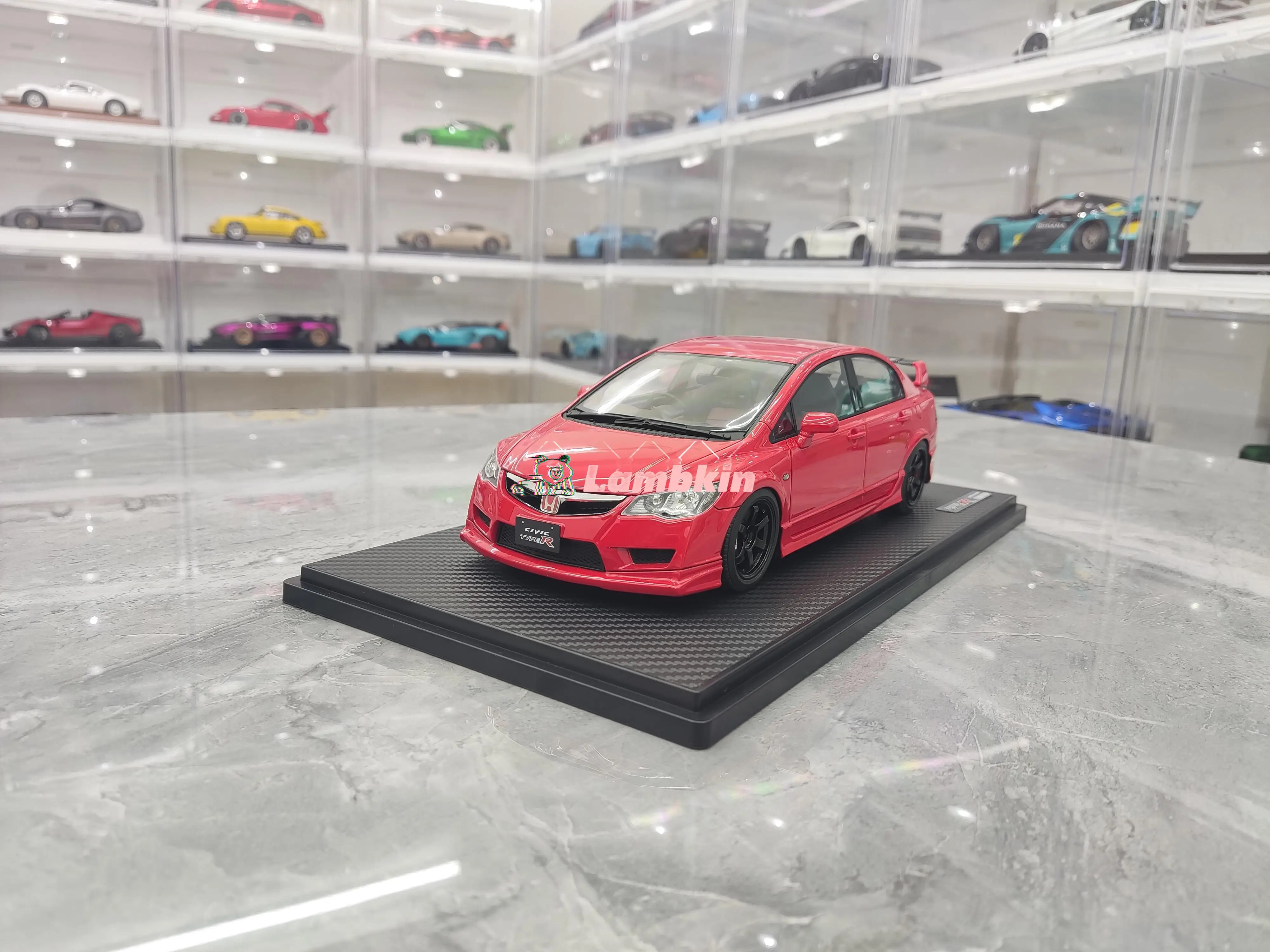 IG 1/18 For Honda CIVIC FD2 TYPE R Simulation Resin Car Model Collectible Ornament