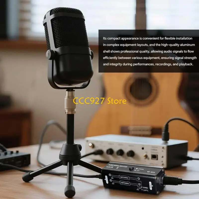 B03F Studio Grado 6.35 mm Audios Aislador ruido Transformación del cuerpo metal cuerpo elimina las interferencias