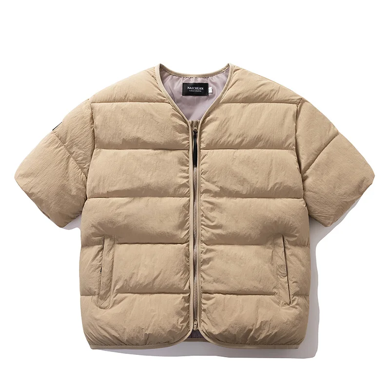 سترات الموضة الكورية الدافئة الرجال والنساء نصف كم سترة جاكيتات الشتاء موضة زوجين القطن سترة مبطنة معاطف الصدريات الدافئة