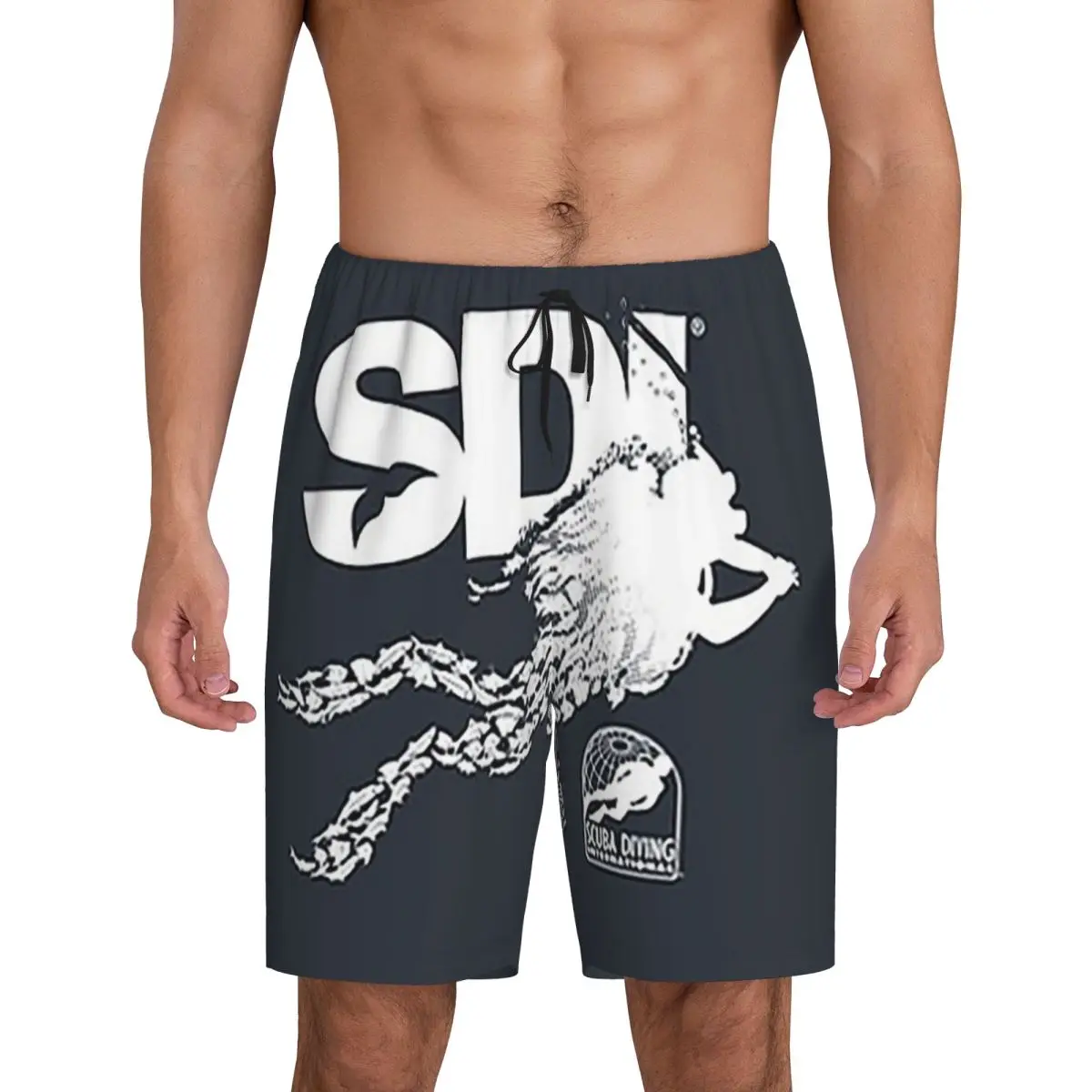 

Scuba Diving International (SDI) - Короткие пижамные штаны Scuba Fish Diver для мужчин, одежда для сна, шорты для отдыха, штаны для сна