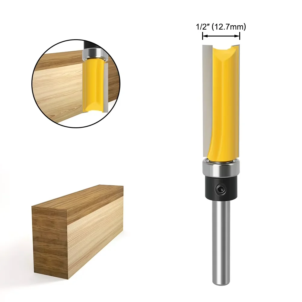 

Хвостовик заподлицо, шаблон лезвия фрезы, шаблон подшипника бит 1/2 дюйма, прямая концевая фреза для деревообработки, диаметр 6*1/2*20