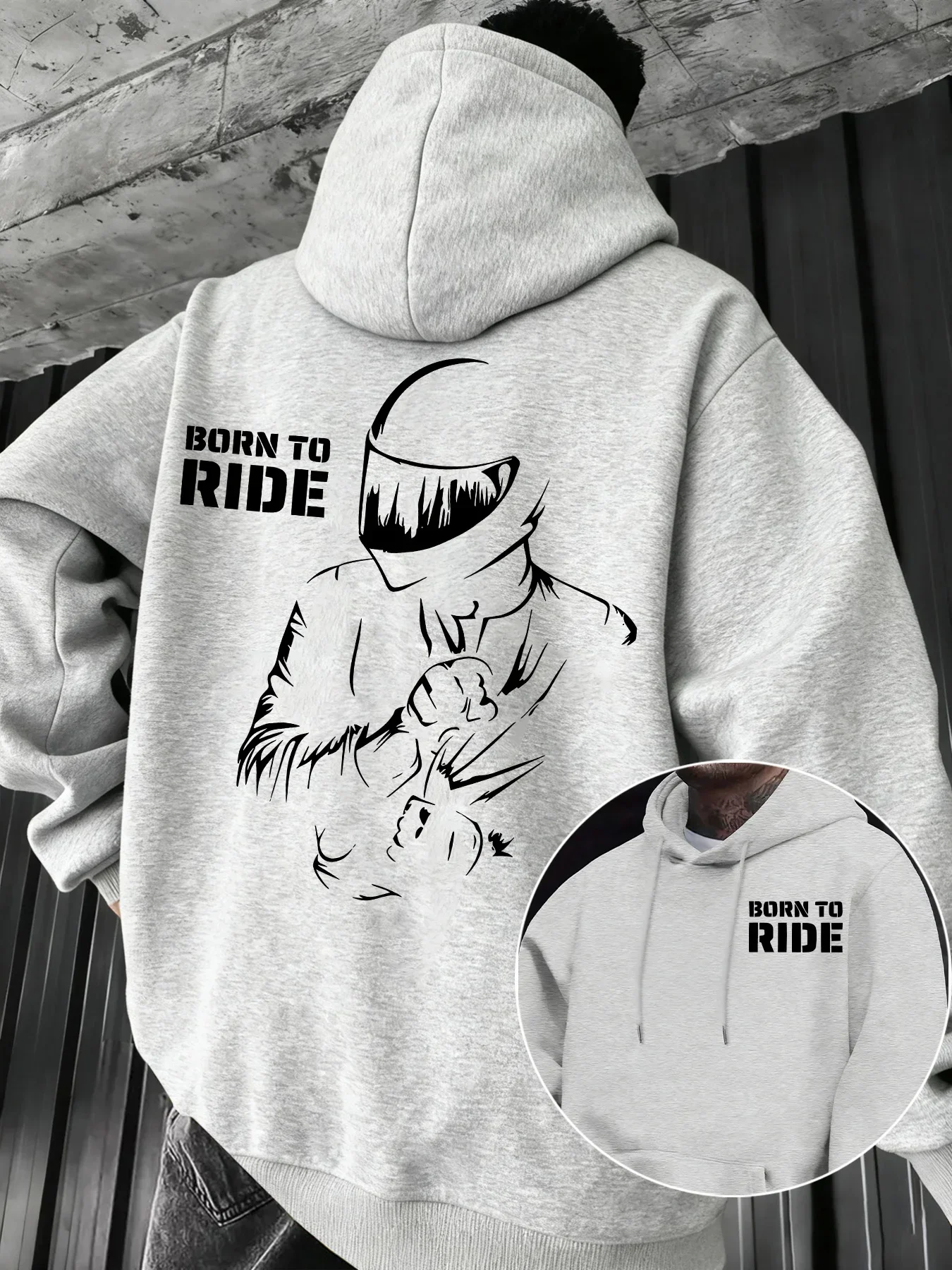 Ride Hoodie Unisex Motorcycle Biker Moto Born Riding BikeSpeedLifestyle Helmet Vintage Trendy Oversized Casual Sport Sweatshirts