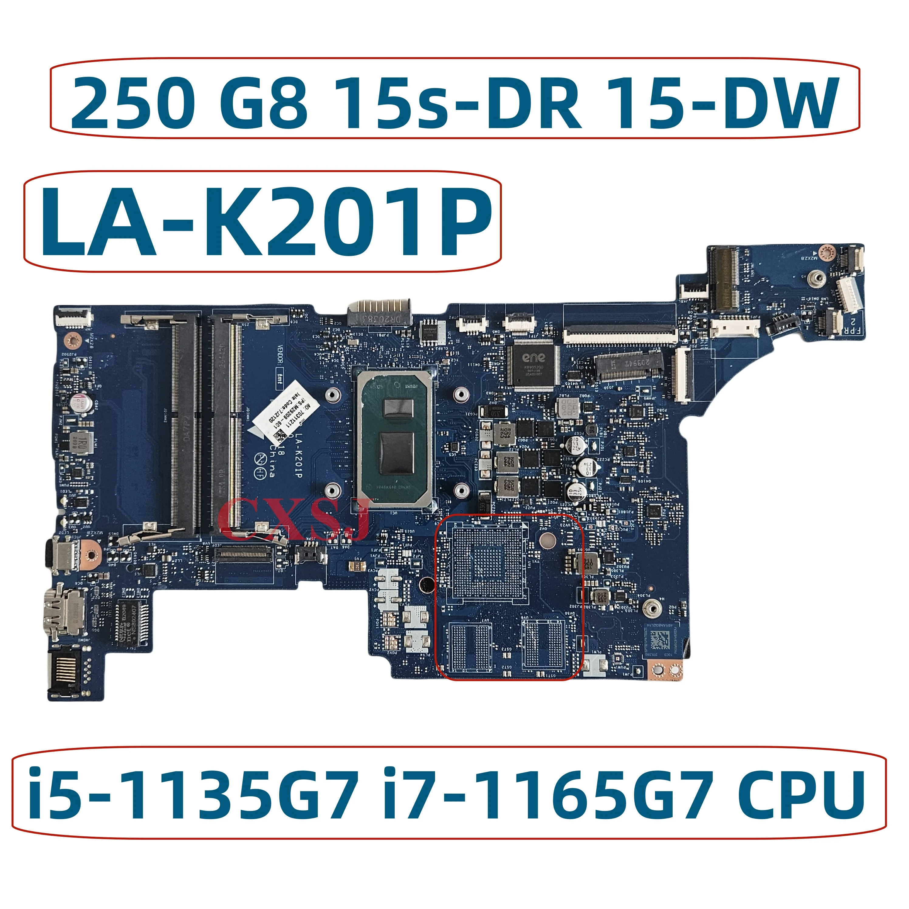 GPT52 LA-K201P For HP 250 G8 15s-DR 15t-DW 15-DW Laptop Motherboard With i3 i5-1135G7 i7-1165G7 CPU UMA M31109-601 M31108-601