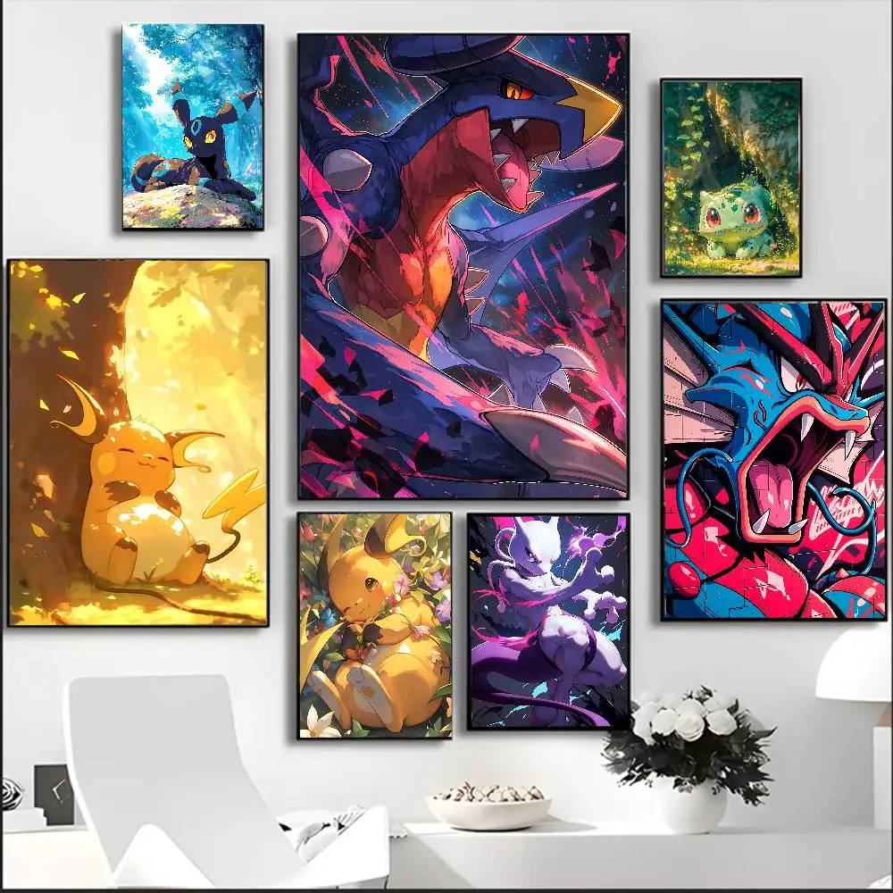 Pokemon Anime Wandkunst Poster Leinwanddruck Wasserfest Schlafzimmer Bar Dekorative Dekoration