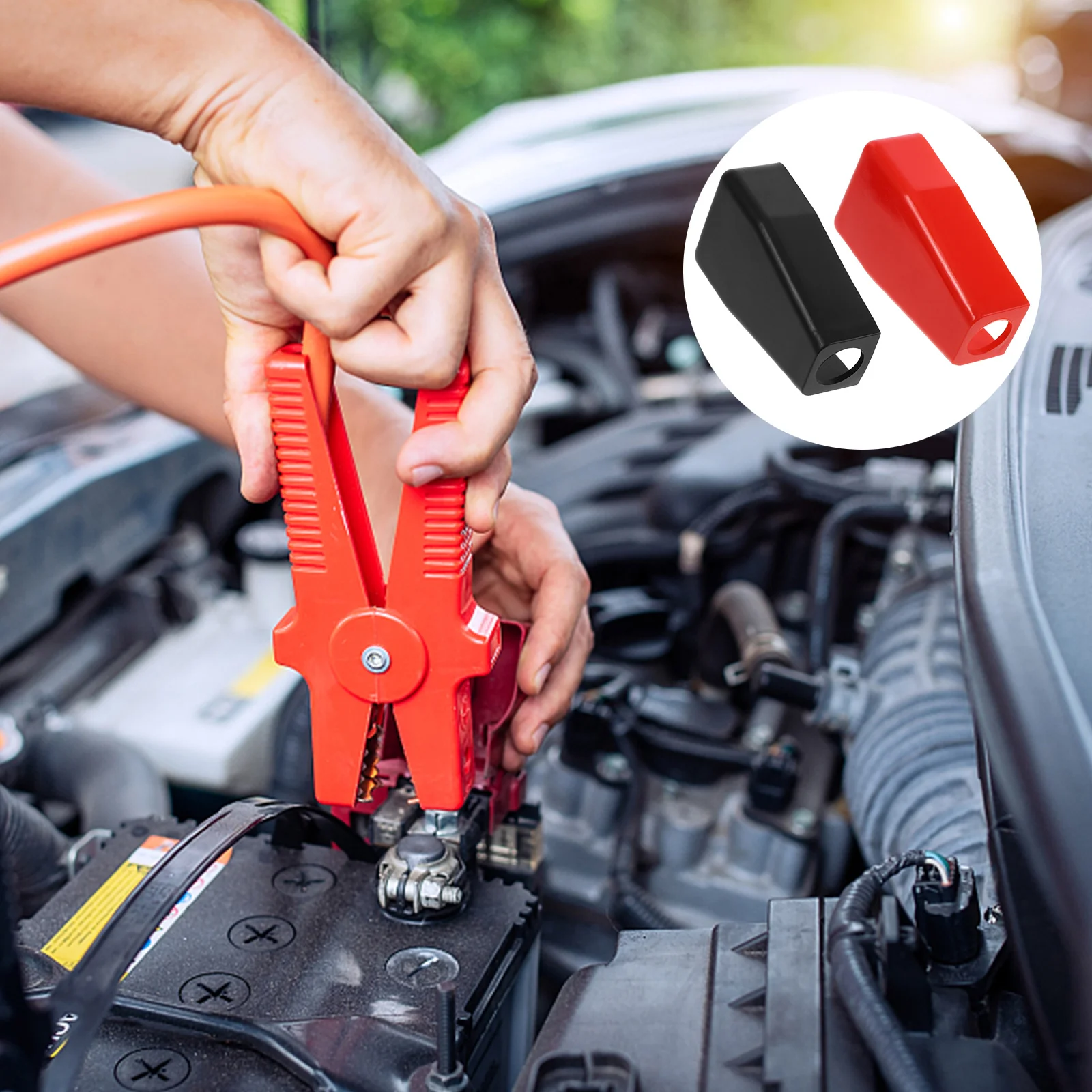 

2Pcs Terminal Protector Caps Plastic Durable Insulating Covers Car Terminal Covers for Auto Marine