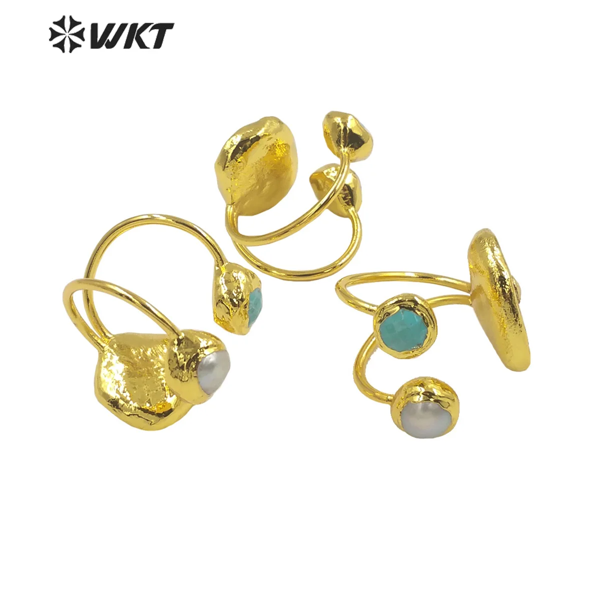 

Кольцо WT-R474 из бирюзы, жемчуга и кианита, регулируемое, унисекс или для пар, пользуется большим спросом.