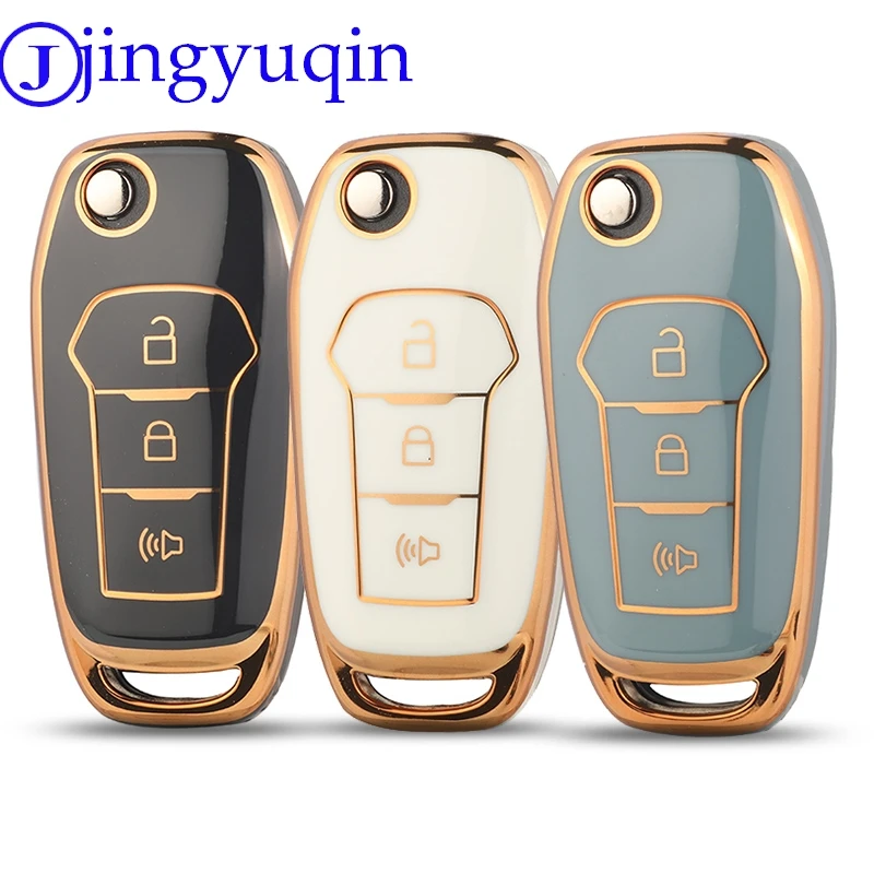 jingyuqin New Arrival TPU Car Key Shell Case Fob For Ford Fusion Edge Explorer Escort Fusion MK2 MK-7 Ranger F150 Mondeo Kuka