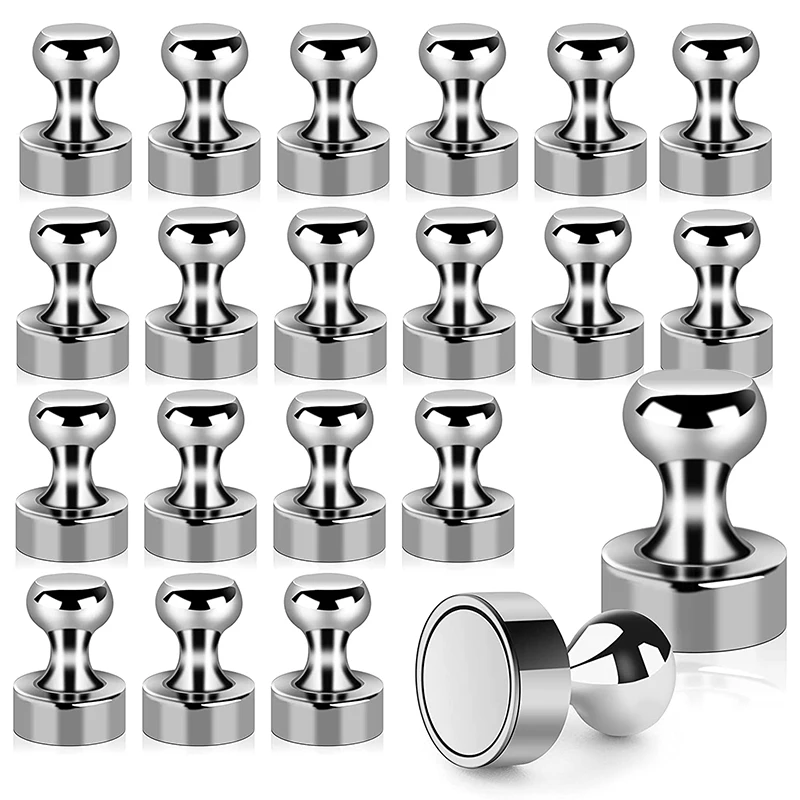 

21Pcs Super Strong Neodymium Magnet Magnetic Pushpins Sucker Thumbtack Durable Steel Magnet Push Pin for Refrigerator Locker