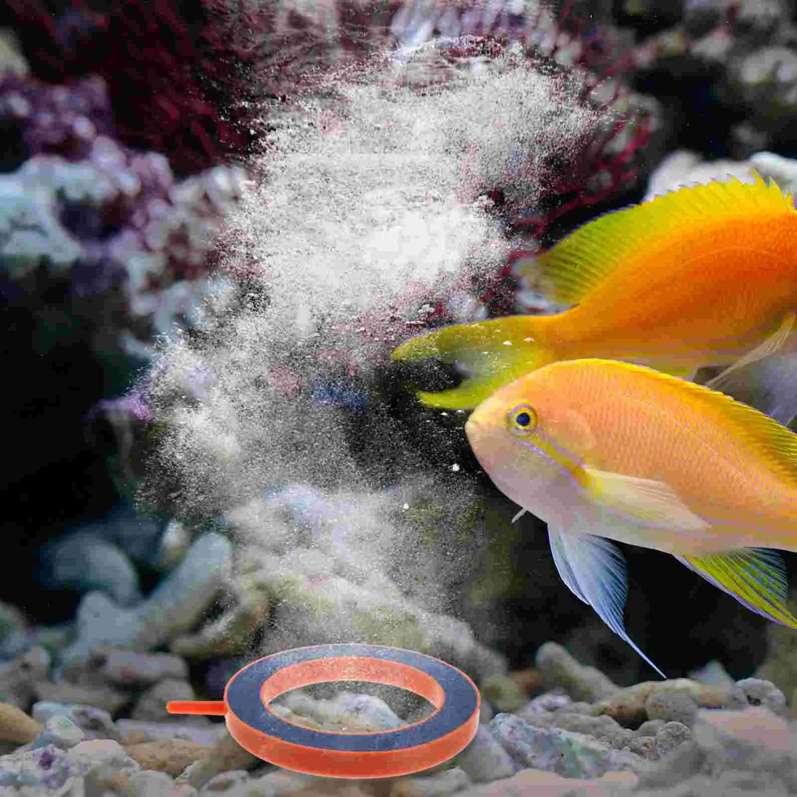 2 Pcs Fish Tank Disc Aquarium Air Bubbler Air Ring Aquarium Round Aerator Air Fittings Bubble Stone Air Pump Aquariums