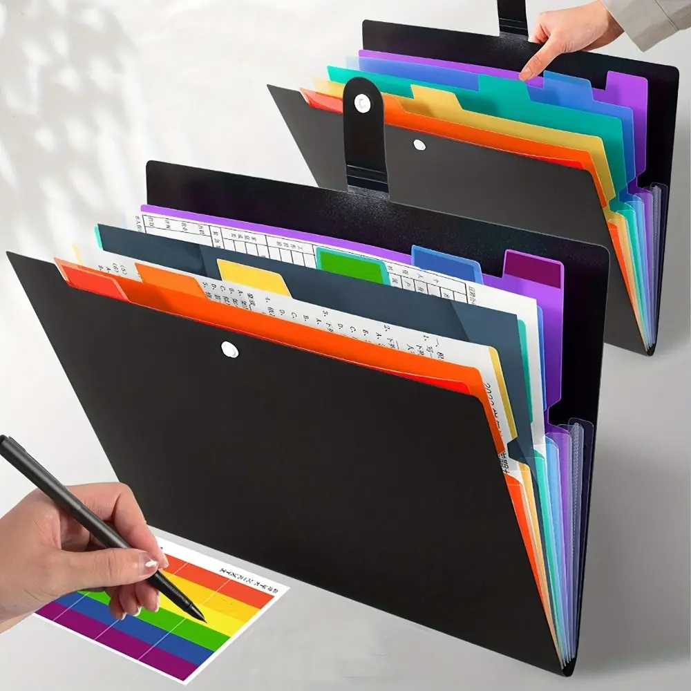 

7 Pockets A4 File Folder Bag Color Insert Multi-layer Accordion File Organizer Waterproof Classified A4 File Organ Bag