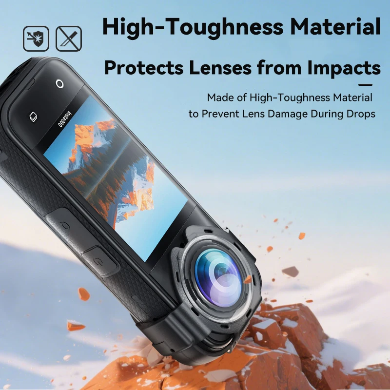 واقي عدسة زجاجية لـ Insta360 X5 غطاء حماية للعدسة الضوئية لـ Insta 360 X5 ملحقات مضادة للخدش قابلة للإزالة ﻿