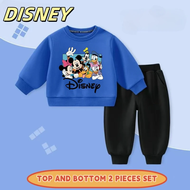 

Disney Autumn Baby Boys Clothes Set Kid Girls Mickey Printed Sweatshirts Pullover Top and Pants 2 Pieces Suit Children Outfit