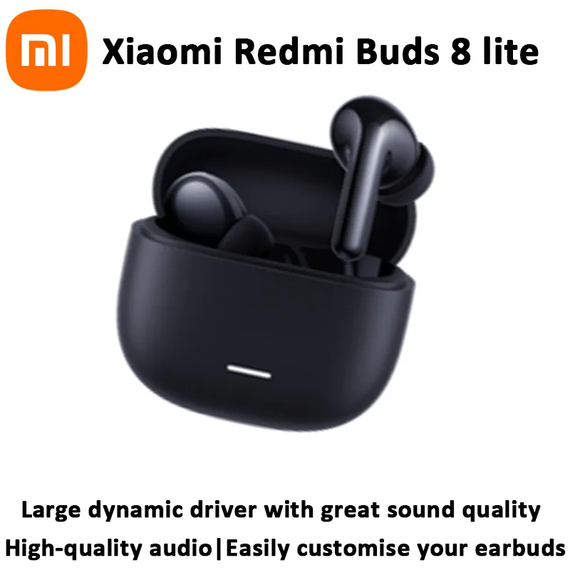 Xiaomi Redmi Buds 8 Lite Fones de ouvido intra-auriculares sem fio Bluetooth pretos com microfone e compatibilidade para celular