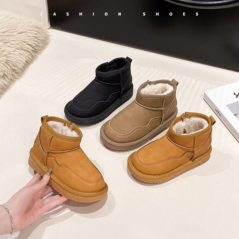 

Children Snow Boots Warm Plush Kids Short Boots Fashion 2025 Winter Boys Girls Casual Boots Non-slip Soft Sole Casual Kids Boots