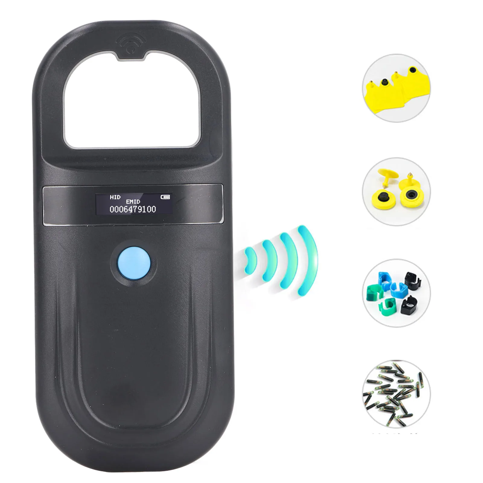 Animal ID Reader 134.2KHz ISO11784 85 FDX B EMID Handheld Pet Chip ID Scanner USB Charging Built in Buzzer Animal Chip Reader
