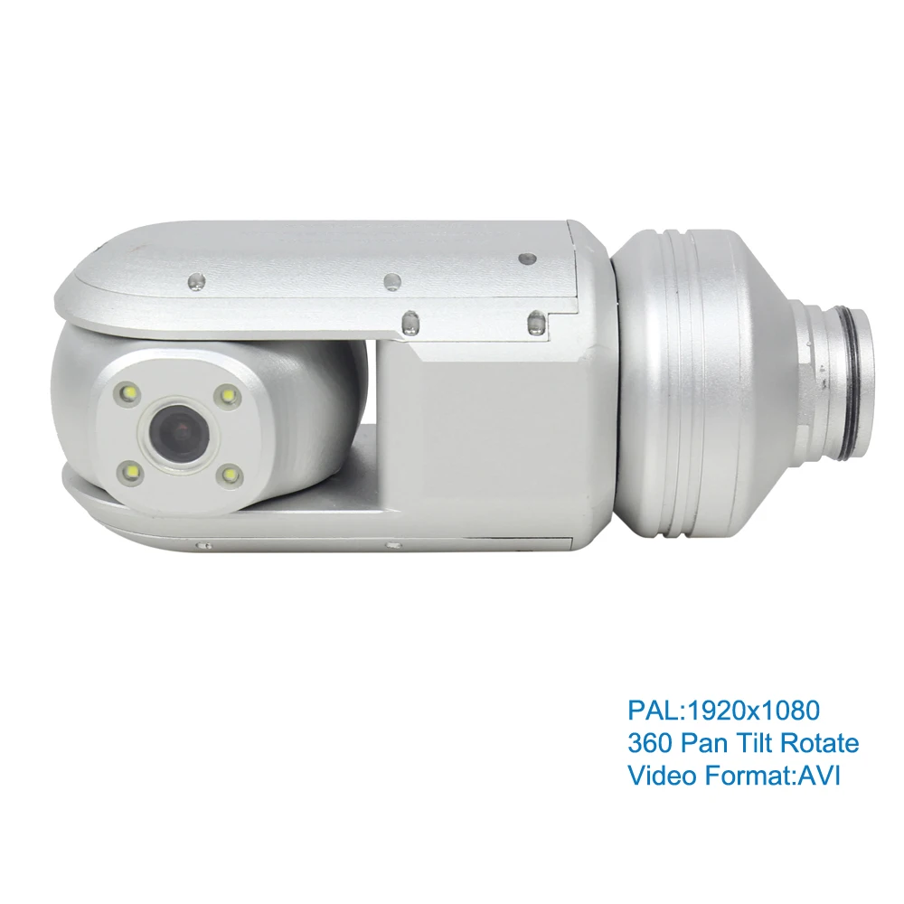 

Sewer pipe inspection with 10x zoom, 360-degree view, tilt and rotate