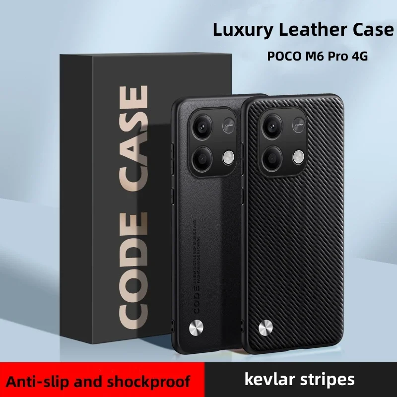 Case For POCO M6 Pro Redmi Note 13 Pro 4G Cover Luxury Leather Skin-friendly PC Phone Case For POCO M6Pro Shockproof Bumper