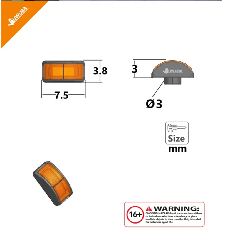 RC 1/14 LED 3V Spotlight Konturleuchte für Tamiya Hydraulikbagger Lader Muldenkipper für SCANIA MAN VOLVO Tripper DIY-Teile – Detail 3