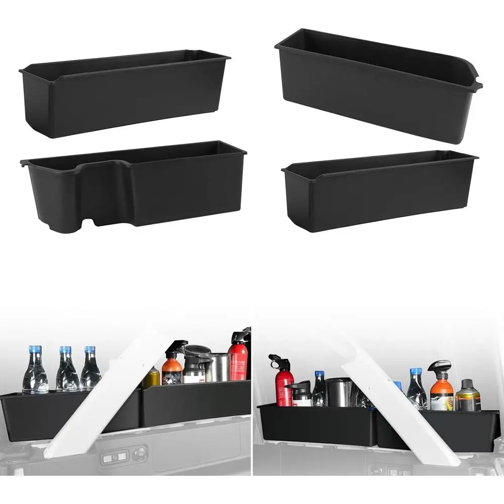 

Side Storage Box Tray Organizers for 4 Door, ABS Storage Box Container, Trunk Caddy Box, Rear Cargo Box Right & Left Side, Inter