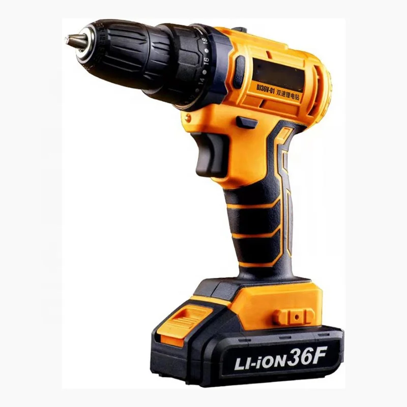 Hot Sale Cordless Handheld Power Drills Battery Powered Impact Drill with Double-Speed 36V Electric Cordless Drill Set