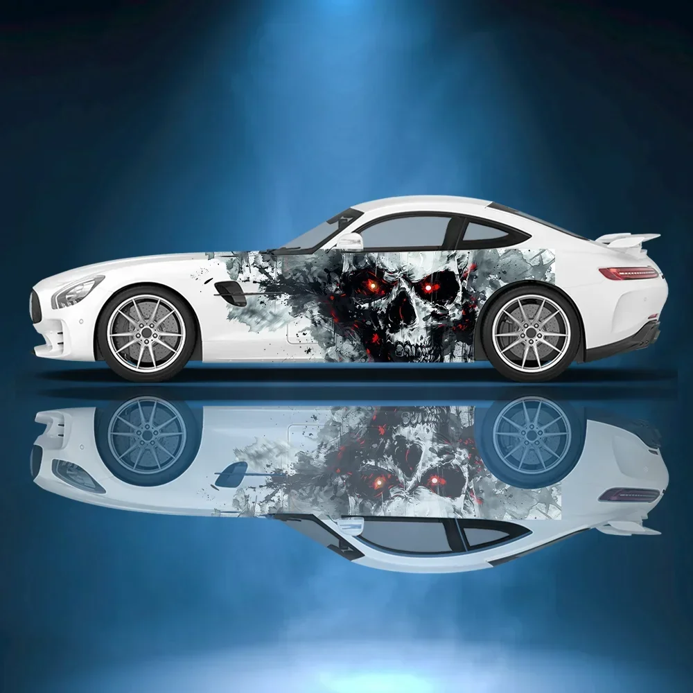 

Horror Staring Eyes Skull Car Vinyl Wraps Decal Self-adhesive PVC Sticker Suitable for Trucks SUV Decor Auto Accessories Gift