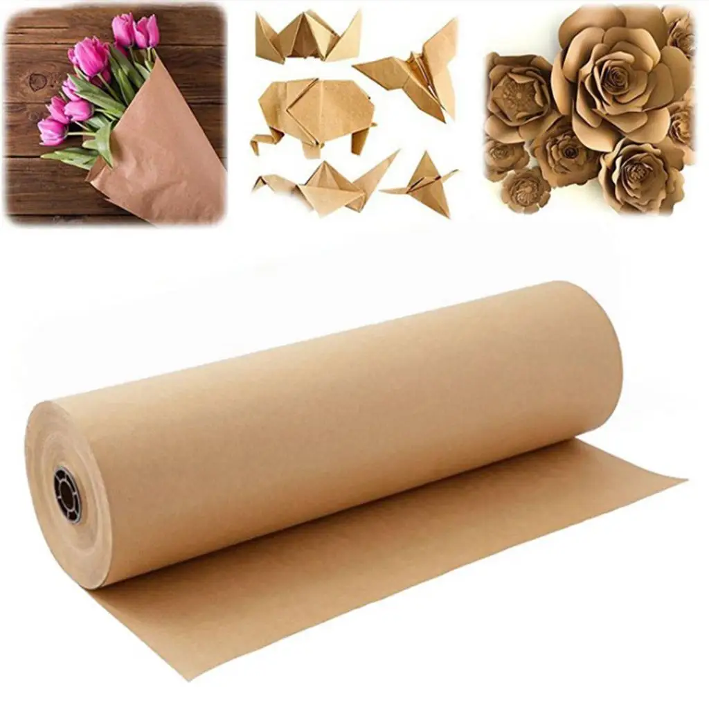 30 Meters Brown Kraft Wrapping Paper Roll for Wedding Birthday Party Gift Wrapping Parcel Packing Art Craft 30cm