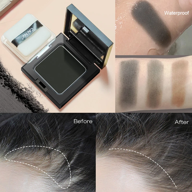3 Color Instant Hair Shadow Powder Kit, Hair Root Concealer,Root Touch Up Powder Waterproof Hairline Filler for Cover Hair Color
