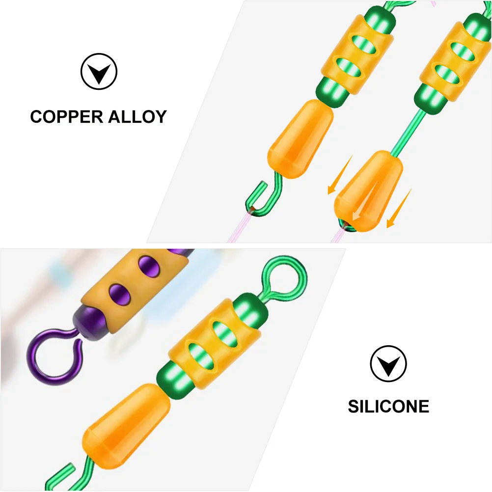 

8Pcs Rolling Swivels for Fishing Spring-Loaded Clips Heavy Duty Connector Fasteners Angling Barrel Swivels Outdoor Fishing