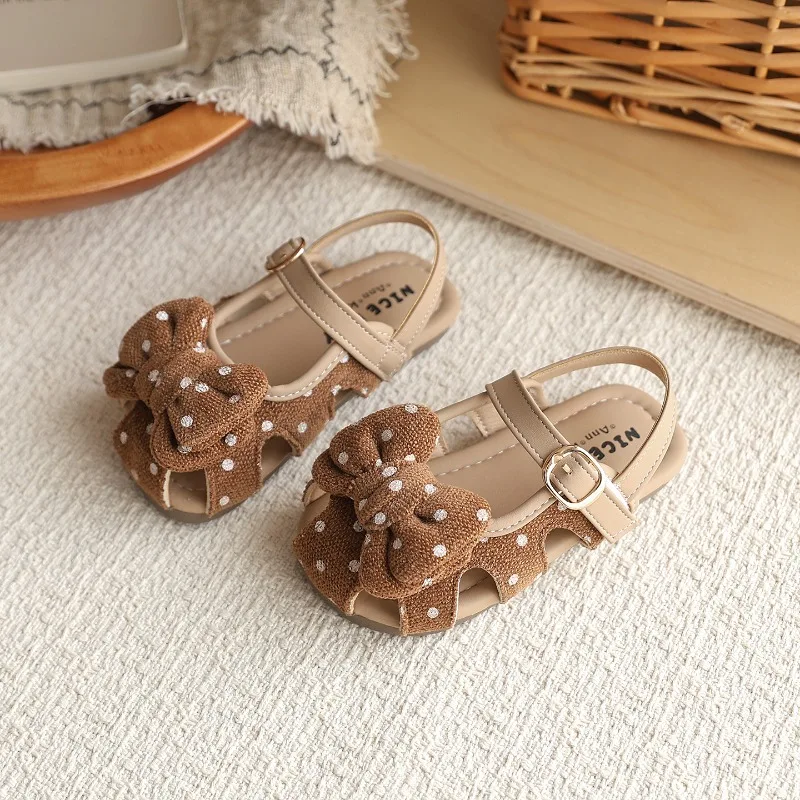 Summer Baby Girls Sandals Children Floral Bow Princess Shoes Soft Non Slip Toddler Kids Beach Shoes Comfortable Infant Sandals