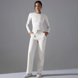 2 Pieces Sportswear Yoga Set Gym Clothes Sportswear Yoga Suits For Women Fitness Set Tracksuits Sports Long Sleeve Gym Leggings