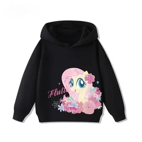 Karikatür Animasyon Gökkuşağı Küçük At Sonbahar ve Kış Sıcak Çocuk Kapüşonlu Üst, Rahat, Yumuşak ve Yüksek Kaliteli Kapüşonlu Üst