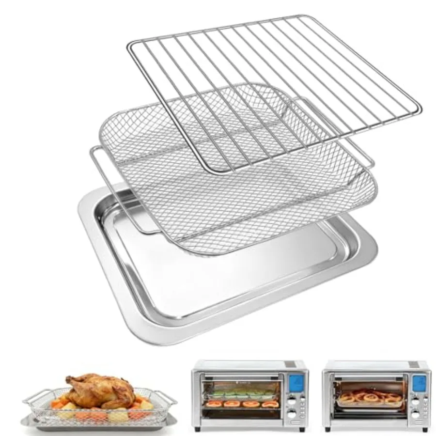 

Pack Air Fryer Replacement 60 Air Fryer, Not Fit For Emeril French Door Model, Includes Food-Grade Steel Mesh Basket, Wire Rack