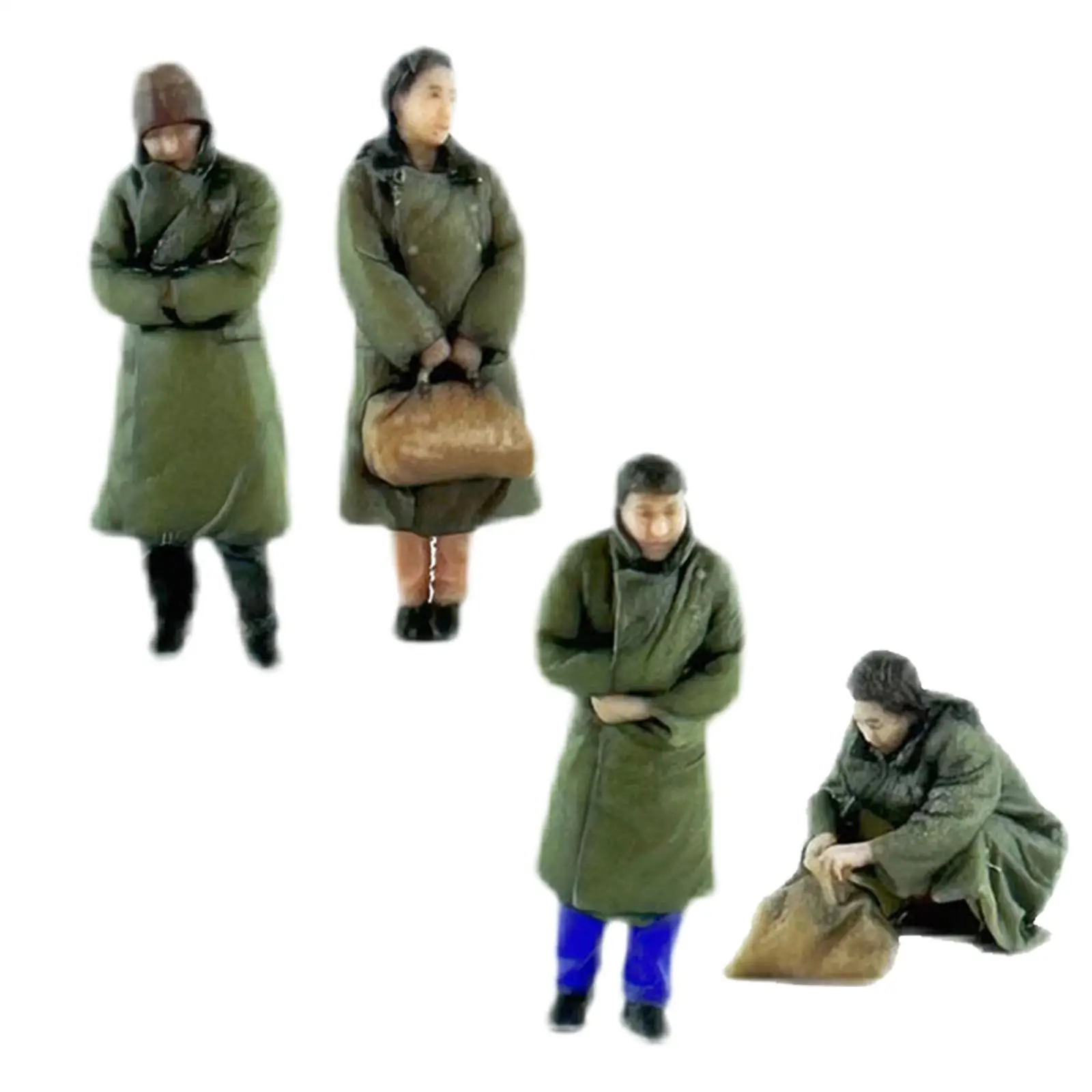 1/64 Resin Model Street Figure People Figurines Scene Props Doll Figures for Miniature Scene