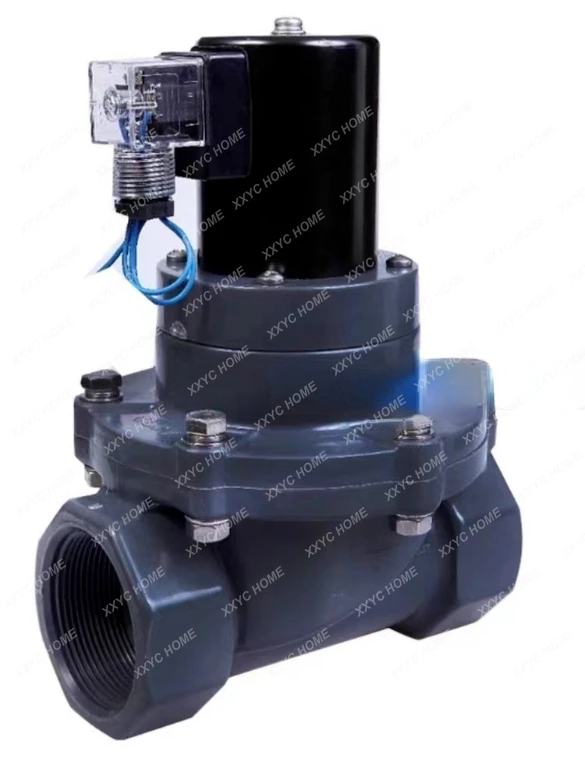 

2-way UPVC solenoid valve FKM Seal 1/2 "; BSP orifice plate 15mm normally closed anti-corrosion chemical valve PVC 220V