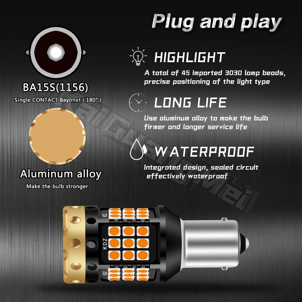2pcs 1156 ba15s 1157 led TURN SIGNAL LAMP CANBUS LED LIGHT py21w led p21w/5w led turn Strobe bulbs 7440 t20 led reversing lights