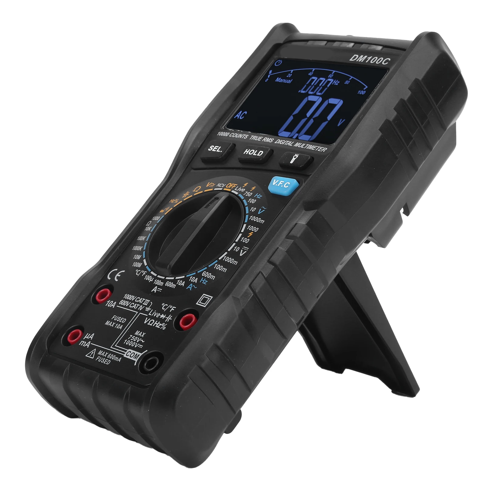 DM100C Digital Multimeter with 15min Auto Power Off and Low Battery Indicator for Extended Usability in Remote Locations