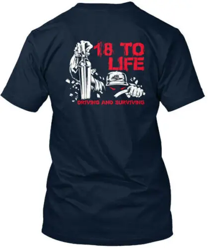 Футболка от 18 до жизни для вождения и выживания, Сделано в США, размер от S до 5XL