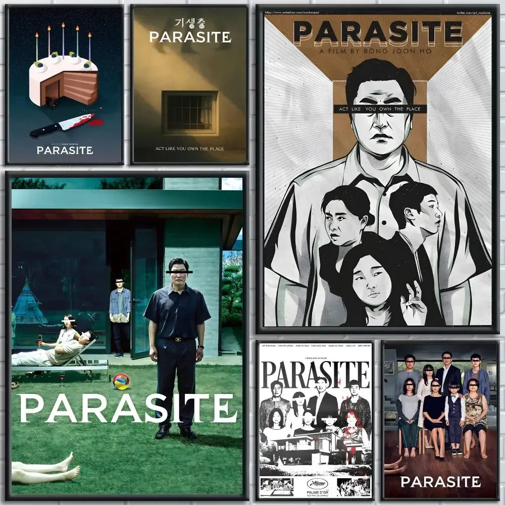 Dark comedy thriller Movie P-Parasite Poster Modern Aesthetic Wall Art Print Minimalist Poster Bedroom Living Room Home Decor