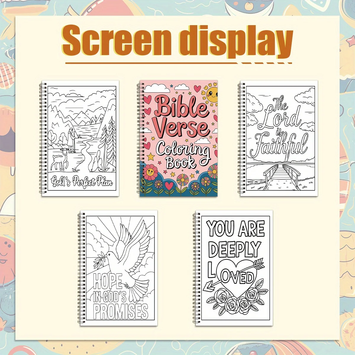 Quaderno da colorare con versetto della Bibbia, pagine da colorare spirituali cristiane, libro di attività artistiche dal design a colori morbidi, adatto per il rilassamento,