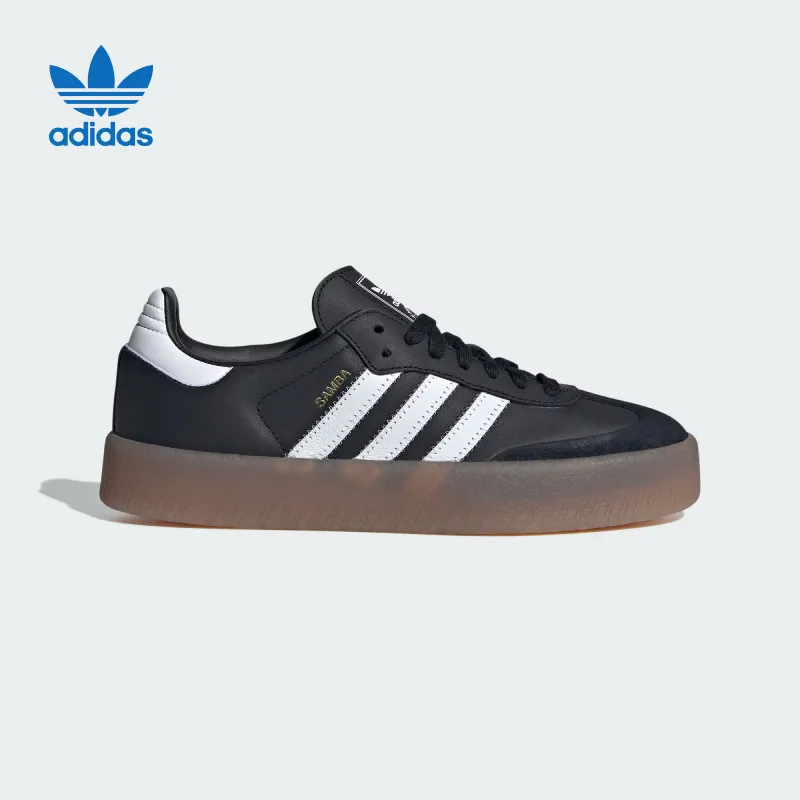 Adidas JI1350 Lace Up Leather Suede Sneakers Thick Sole Non Slip Retro Daily Casual Walking Shoes