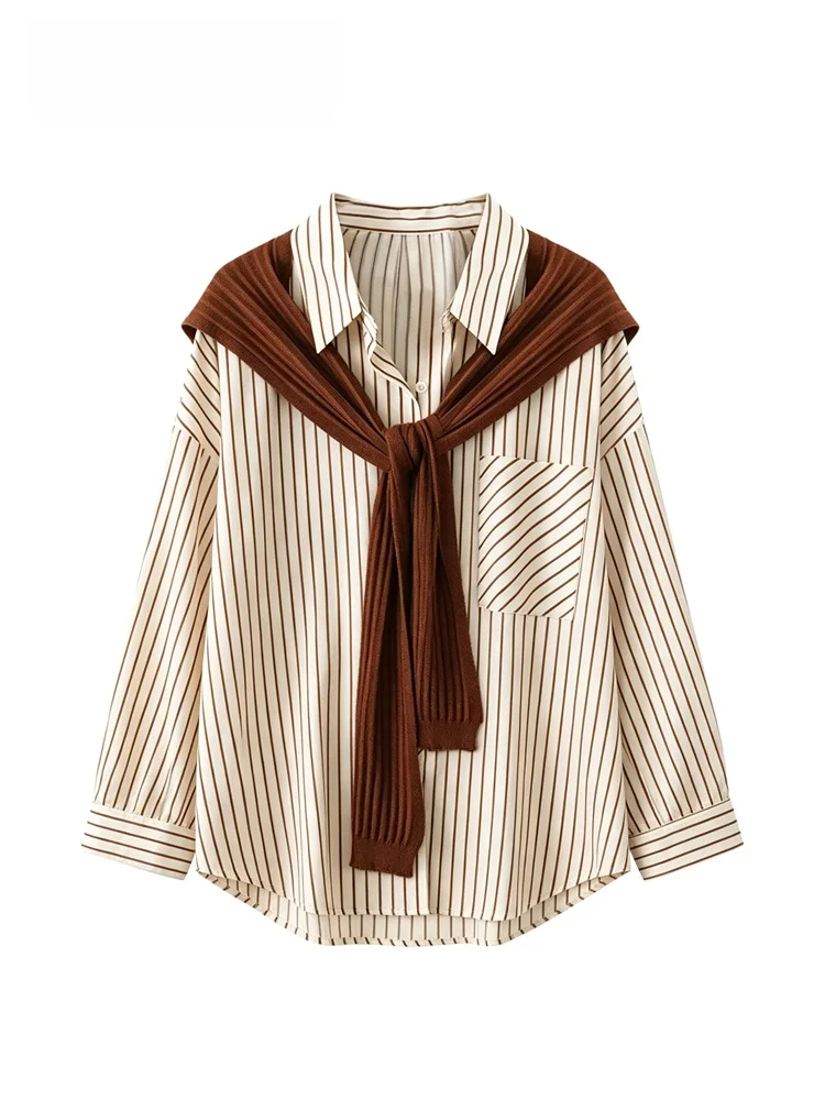 Cara CLUB plus Size Long Sleeve Shirt Women's Early Autumn New Style Fatty Sister Good Looking Loose Match Upper Body