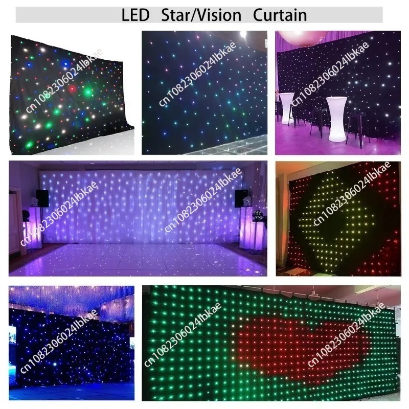 2X3m Flexible Stage Background P18 Light Emitting Diode Video Star Screen Wall Curtain Wall for dj disco equipment
