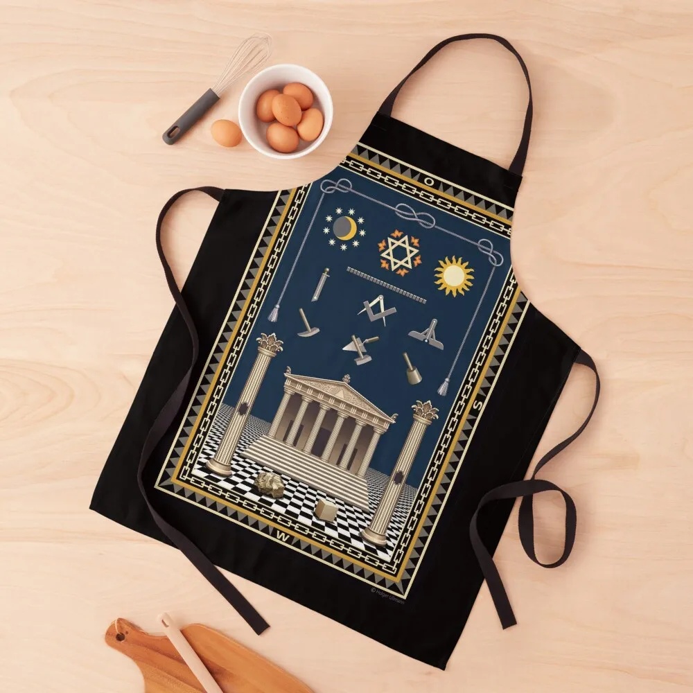 

Masonic work board, work carpet, tapis, masonic symbols, icons Apron Salon christmas Apron