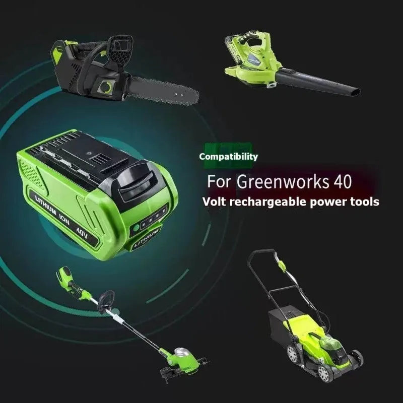 LED Indicator For Multiple Models 40V Lithium- Tool Battery 6.0Ah Capacity For Greenworks G-MAX